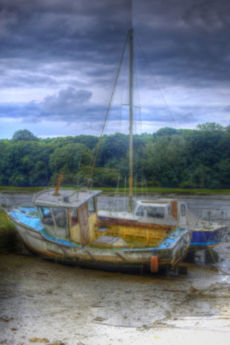Fishing boats at low tide, Devoran Fishing boats at low tide, Devoran