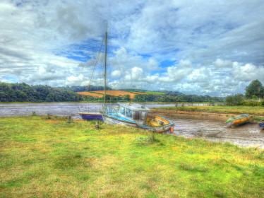 Fishing boats at low tide, Devoran Fishing boats at low tide, Devoran