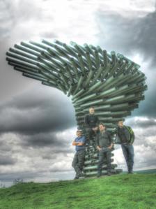 Bikers at Singing Ringing Tree 